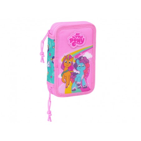 Plumier escolar safta doble pequeno 28 piezas my little pony magic 195x125x40 mm