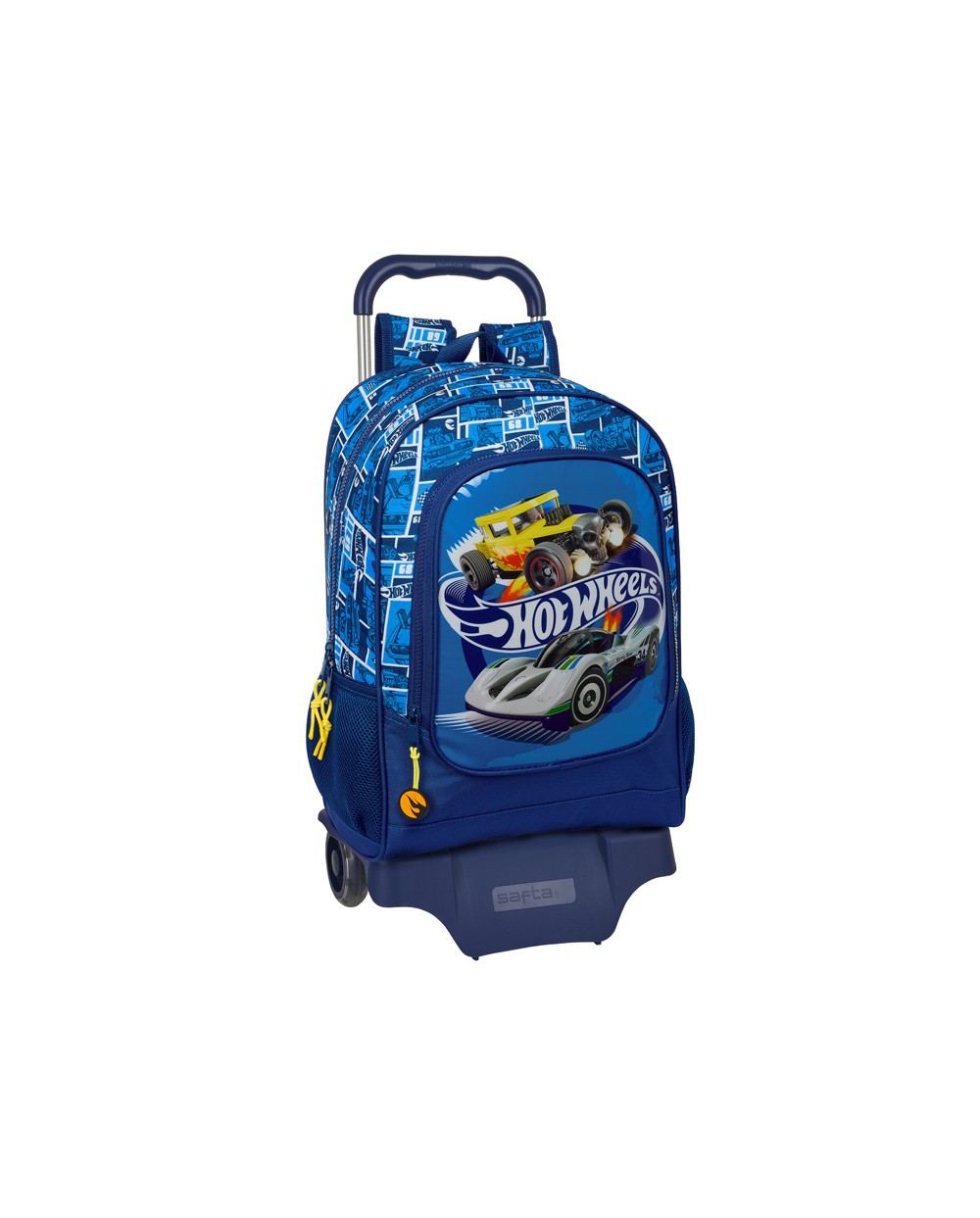 Mochila safta mod 522 con carro 905 hot wheels sonny 420x320x150 mm