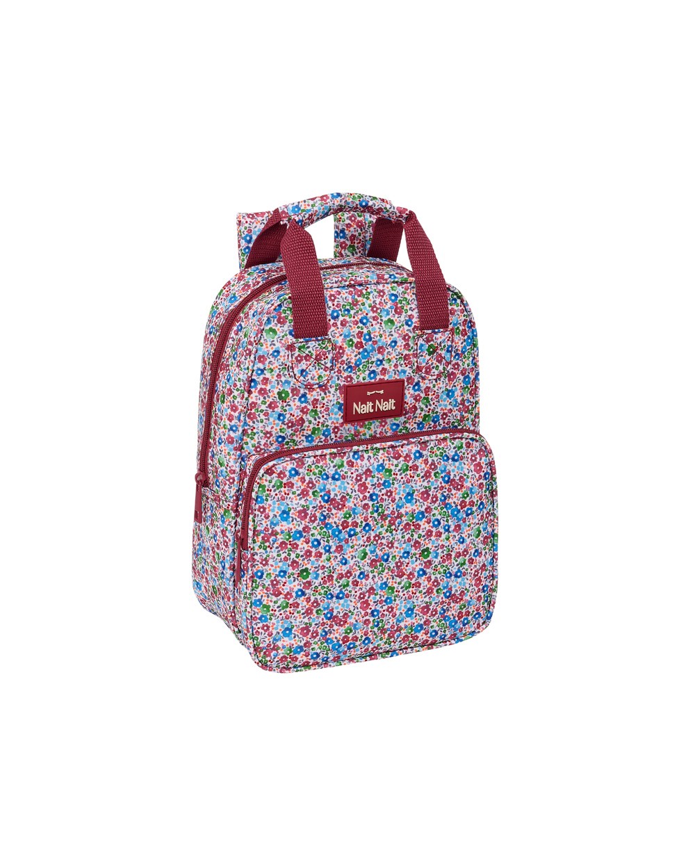 Mochila safta infantil con asas nait nait floresistente coimbra burdeos 280x200x80 mm