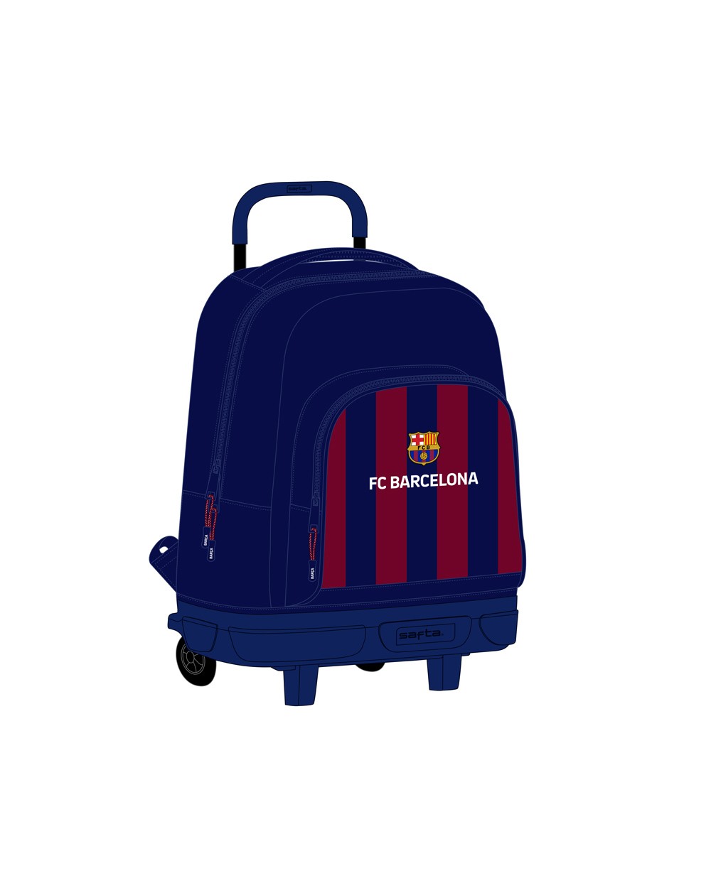 Mochila safta grande con ruedas compact extraible fc barcelona 450x330x220 mm