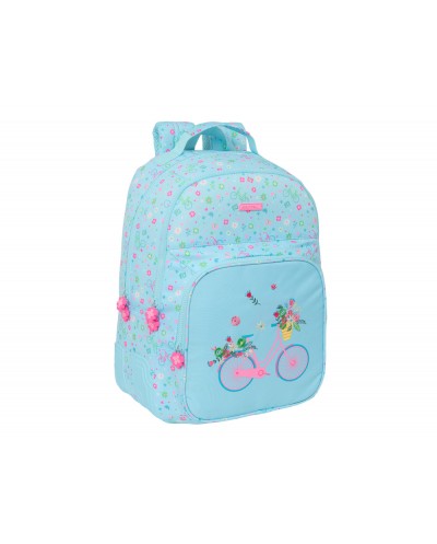 Mochila safta doble con cantoneras adaptable a carro reciclado safta bicicleta 420x320x150 mm