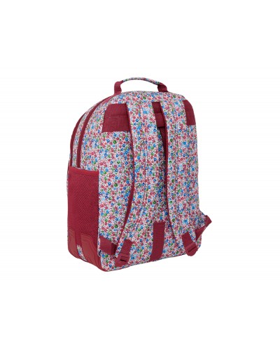 Mochila safta doble con cantoneras adaptable a carro nait nait floresistente coimbra burdeos 420x320x150