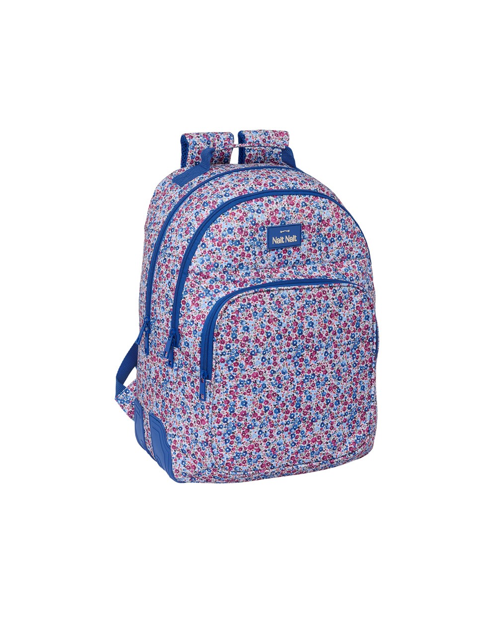 Mochila safta doble con cantoneras adaptable a carro nait nait floresistente coimbra azul 420x320x150 mm