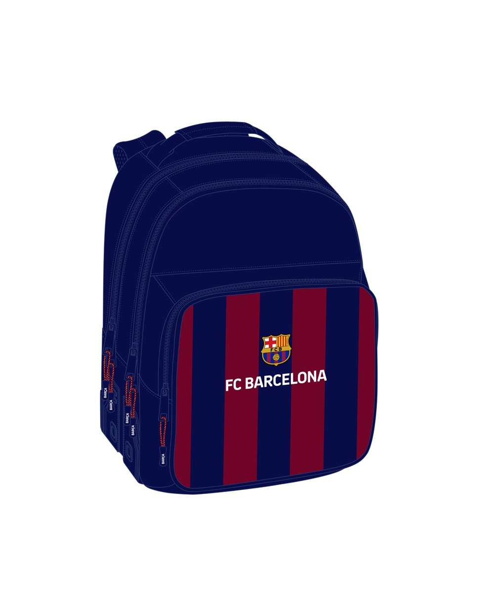 Mochila safta doble con cantoneras adaptable a carro fc barcelona 420x320x150 mm