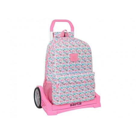 Mochila 758 con carro evolution reciclado safta moos floresistente 460x300x140 mm