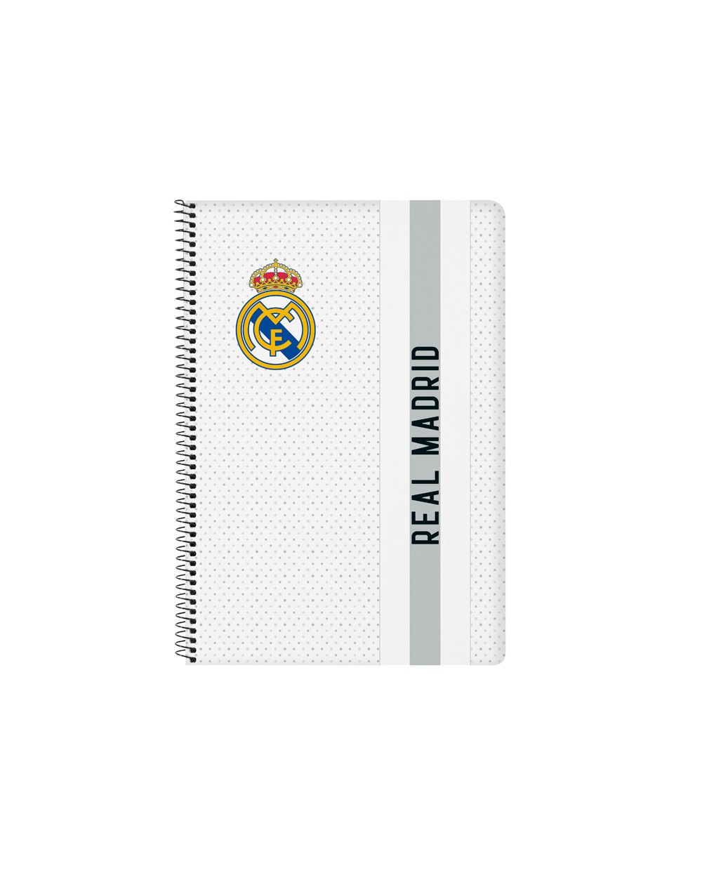 Cuaderno espiral safta folio 80 hojas 60 gr cuadro 4 mm tapa extradura real madrid 1 equipacion 24 25