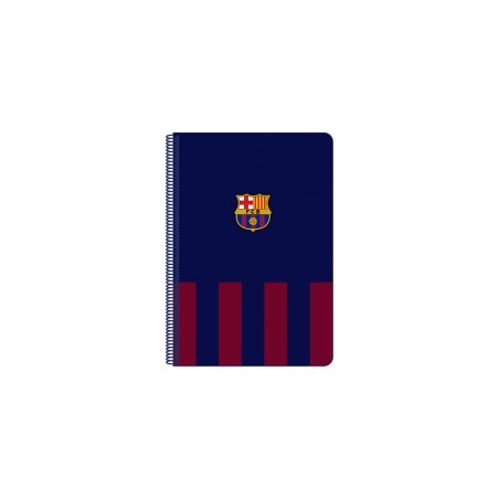 Cuaderno espiral safta folio 80 hojas 60 gr cuadro 4 mm tapa extradura fc barcelona