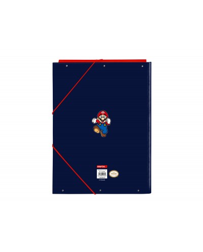 Carpeta carton folio gomas solapas safta super mario world