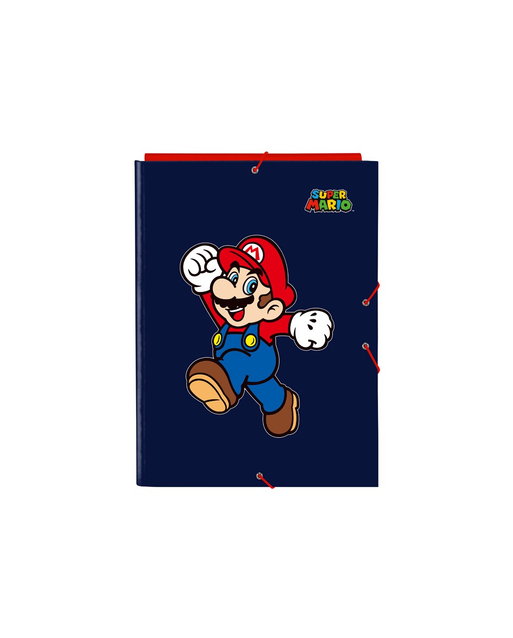 Carpeta carton folio gomas solapas safta super mario world