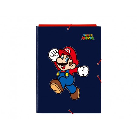 Carpeta carton folio gomas solapas safta super mario world