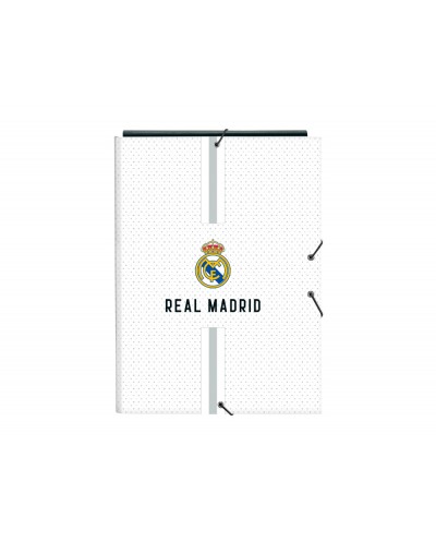 Carpeta carton folio gomas solapas safta real madrid 1 equipacion 24 25