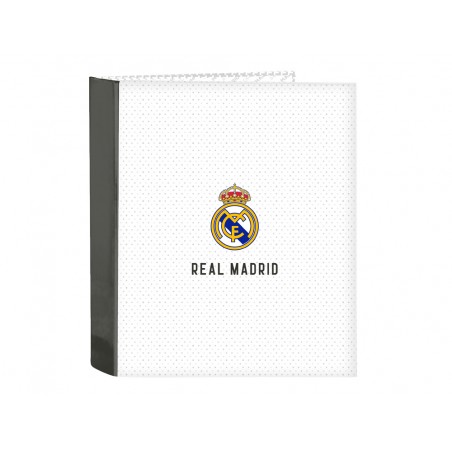 Carpeta safta 4 anillas lomo ancho carton folio real madrid 1 equipacion 24 25