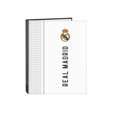 Carpeta safta 4 anillas mixtas carton folio real madrid 1 equipacion 24 25