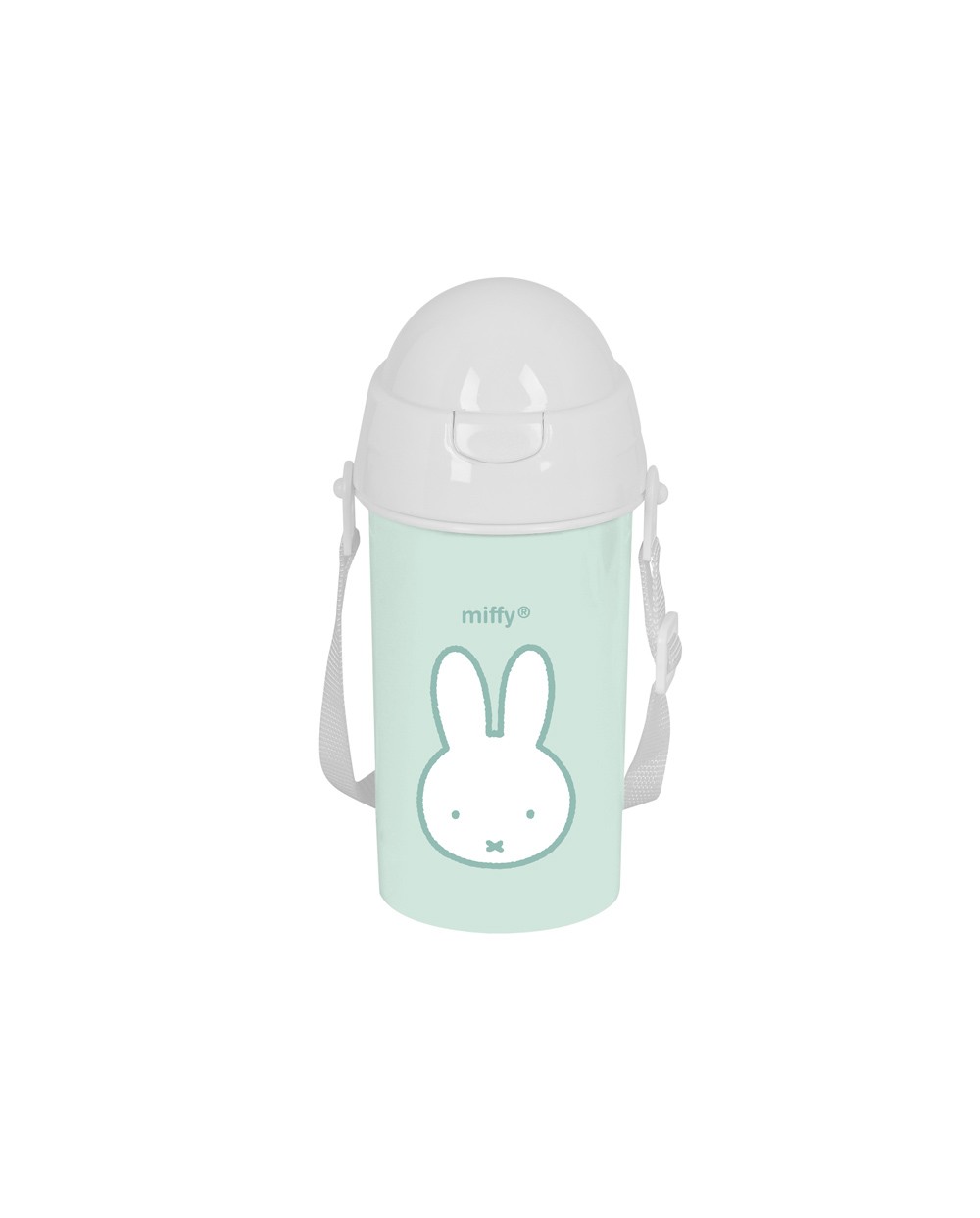 Botella portaliquidos safta 500 ml apertura automatica con pajita miffy menta 195x73x73 mm