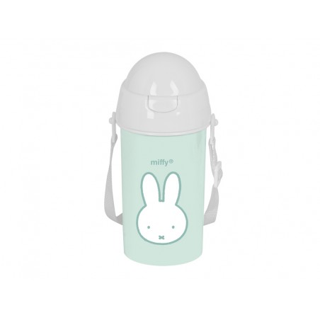 Botella portaliquidos safta 500 ml apertura automatica con pajita miffy menta 195x73x73 mm