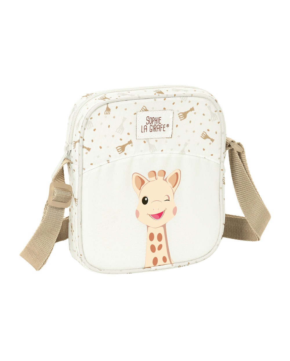 Bolsito bandolera safta reciclado y repelente al agua sophie la girafe cookie 180x160x40 mm
