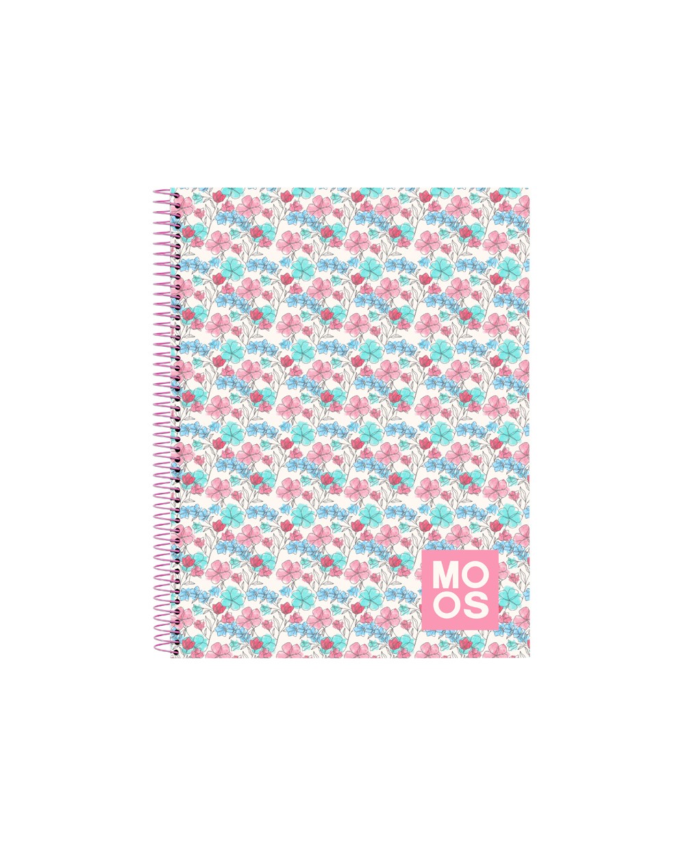 Cuaderno espiral safta microperforado din a4 tapa forrada 120 hojas cuadro 5 mm 60 gr moos floresistente