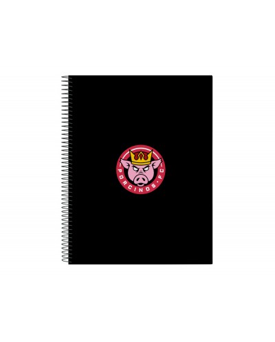 Cuaderno espiral safta microperforado din a4 tapa forrada 120 hojas cuadro 5 mm 60 gr kings league porcinos