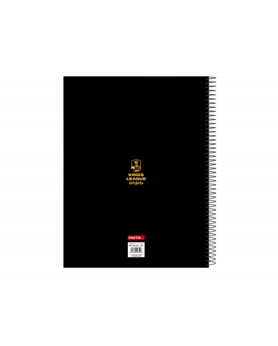 Cuaderno espiral safta microperforado din a4 tapa forrada 120 hojas cuadro 5 mm 60 gr kings league el barrio