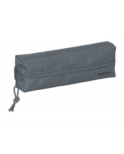 Bolso escolar portatodo safta rectangular con goma elastica 22 cm gris oscuro