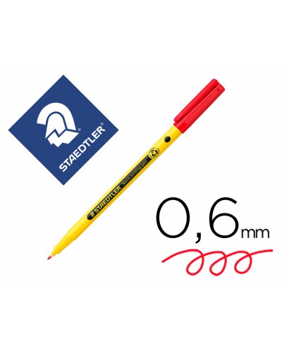 Rotulador staedtler noris writing pen 307 tinta base de agua punta fina trazo 06 mm rojo