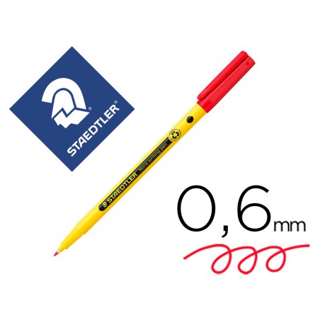 Rotulador staedtler noris writing pen 307 tinta base de agua punta fina trazo 06 mm rojo