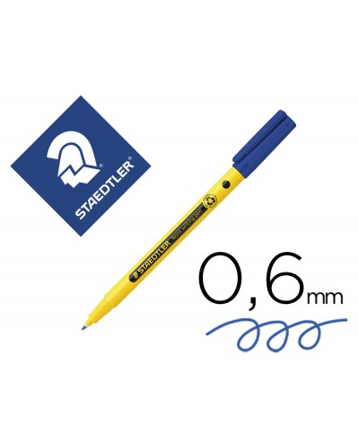 Rotulador staedtler noris writing pen 307 tinta base de agua punta fina trazo 06 mm azul