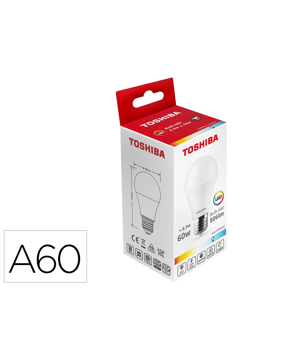 Bombilla led toshiba a60 e27 85w 6500k luz fria