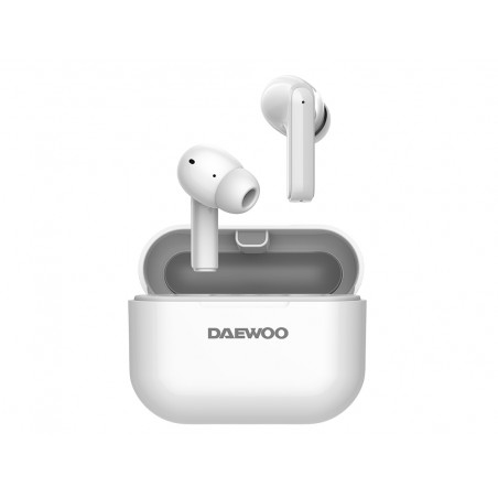 Auricular daewoo tws in ear bluetooth 53 con estuche de carga usb tipo c autonomia 6 horas color blanco