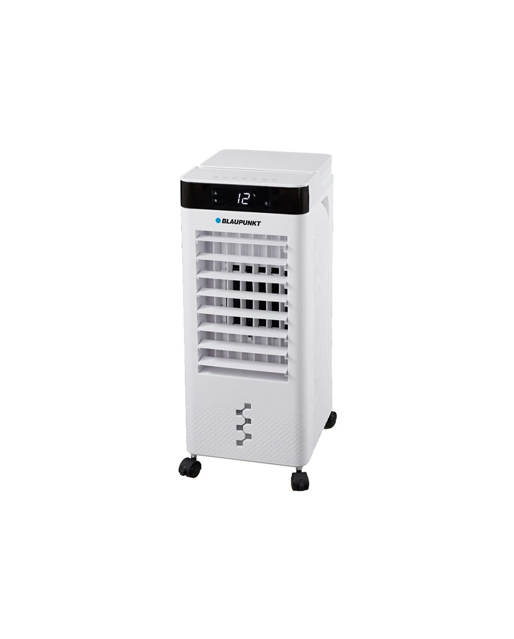 Climatizador evaporativo blaupunkt 65w deposito 8l 3 velocidades hasta 20 m2 con ruedas y mando color blanco