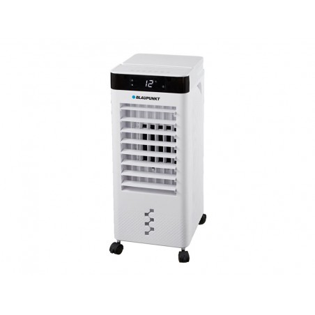 Climatizador evaporativo blaupunkt 65w deposito 8l 3 velocidades hasta 20 m2 con ruedas y mando color blanco