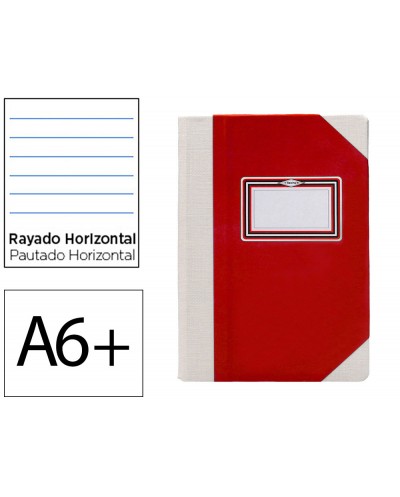 Libro cartone cosido fernandes flecha din a6 rayado horizontal 50 hojas 100 gr rojo