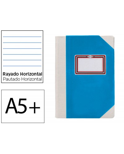 Libro cartone cosido fernandes flecha din a5 rayado horizontal 50 hojas 100 gr azul