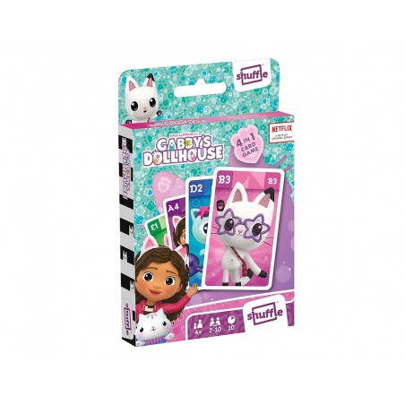 Baraja de cartas shuffle infantil gabby s dollhouse