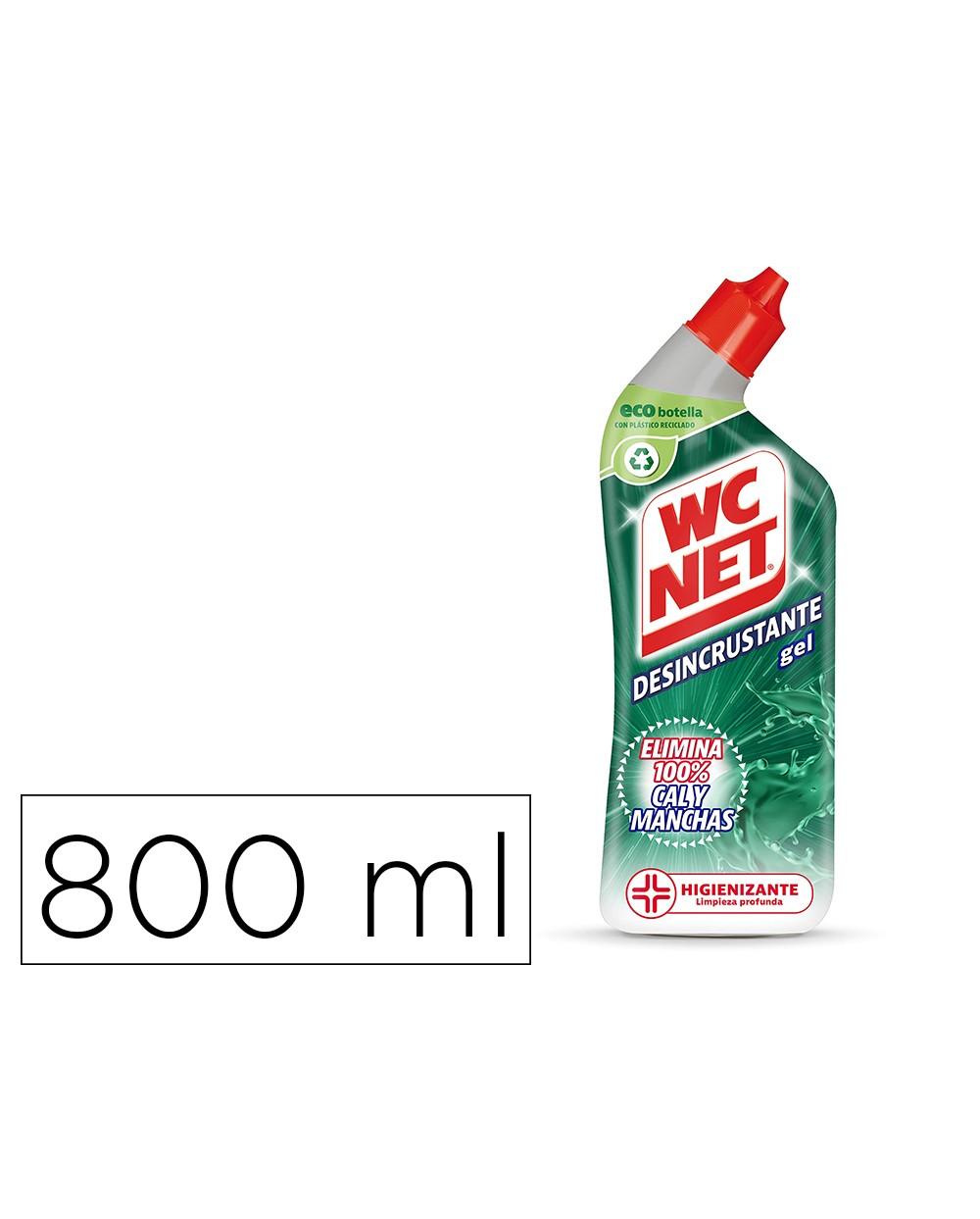 Limpiador de inodoros wc net gel energy desincrustante botella de 800 ml