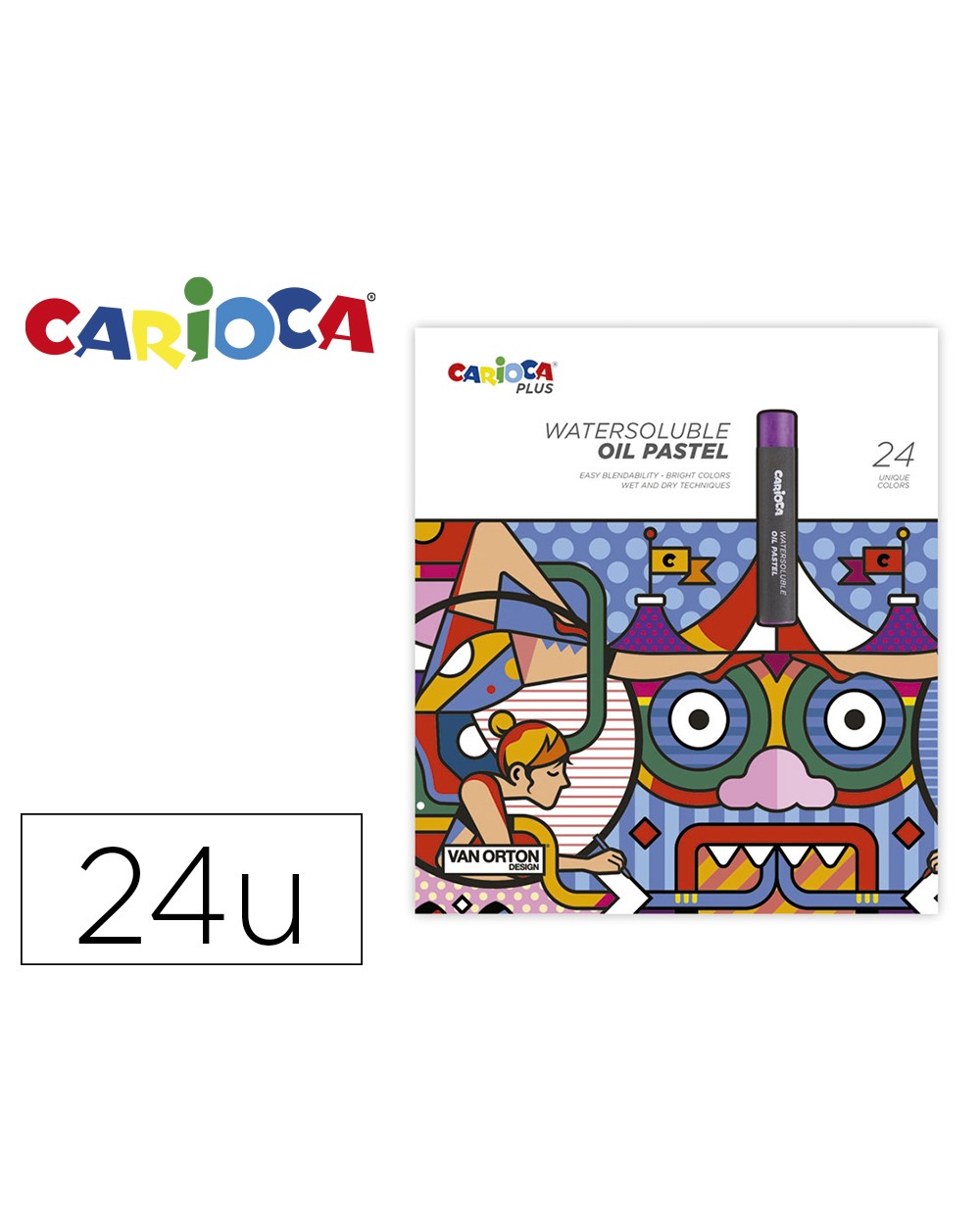 Lapices pastel carioca plus al oleo caja de 24 unidades colores surtidos