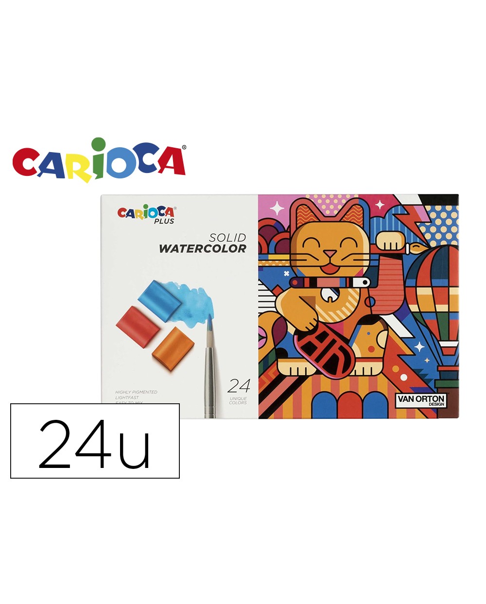 Acuarela carioca plus caja de 24 unidades colores surtidos