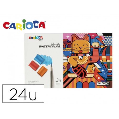 Acuarela carioca plus caja de 24 unidades colores surtidos