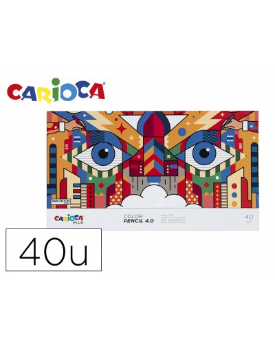 Lapices de colores carioca plus 40 caja premium de 40 unidades colores surtidos