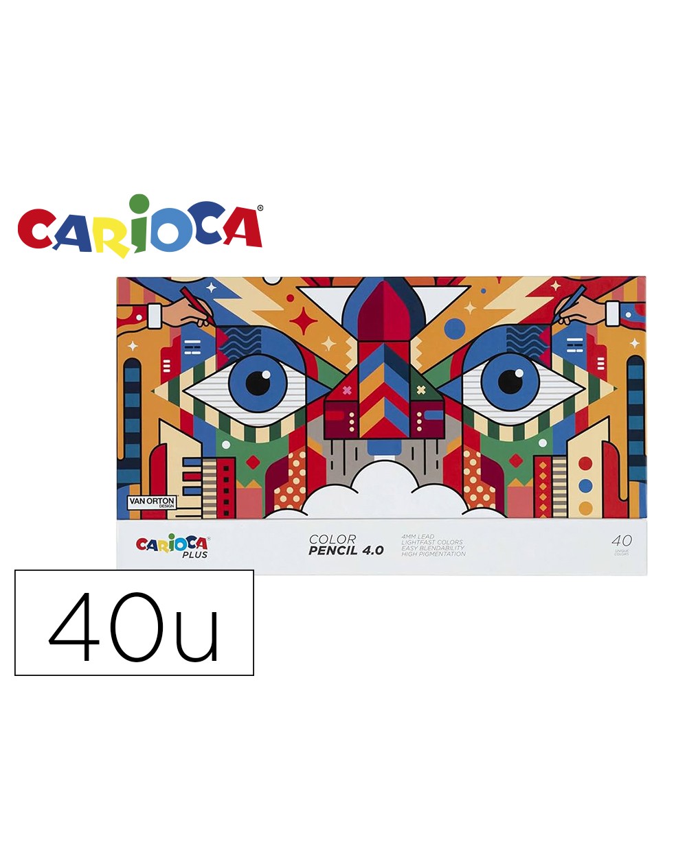 Lapices de colores carioca plus 40 caja premium de 40 unidades colores surtidos