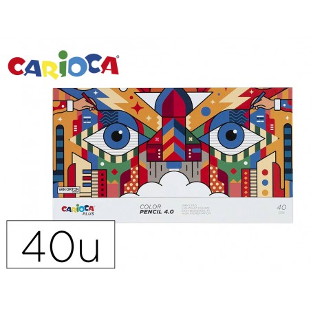 Lapices de colores carioca plus 40 caja premium de 40 unidades colores surtidos