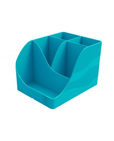 Cubilete portalapices exacompta wave skandi plastico reciclado color azul pacifico