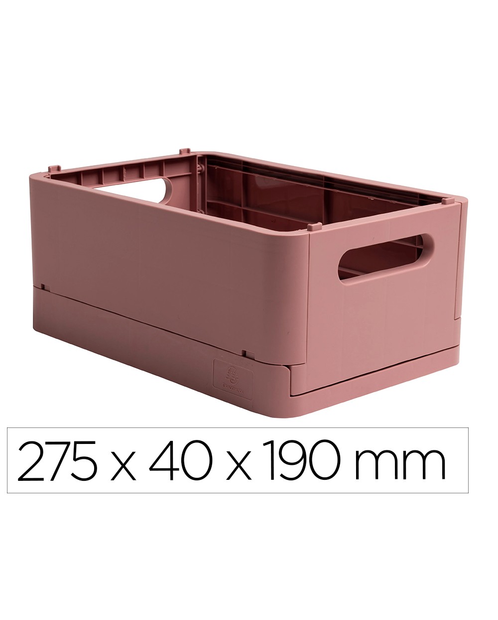 Caja multiusos exacompta smart case din a5 plastico reciclado plegable color rosa viejo 275x40x190 mm