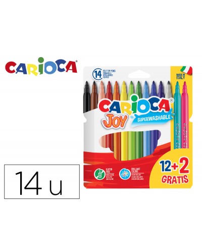 Rotulador carioca joy estuche de 12 unidades colores surtidos 2 gratis