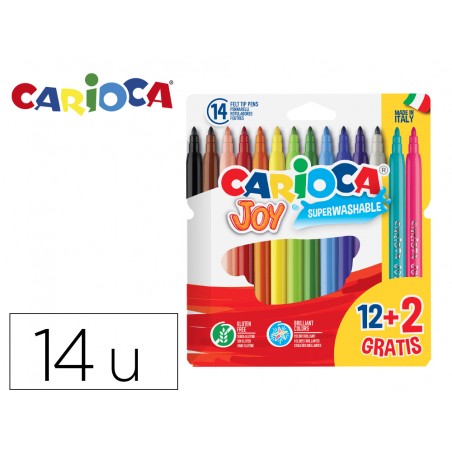 Rotulador carioca joy estuche de 12 unidades colores surtidos 2 gratis