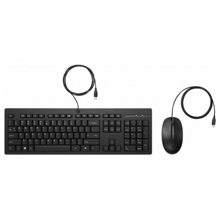 Set teclado raton hp combo 225 usb a longitud cable 180 cm color negro