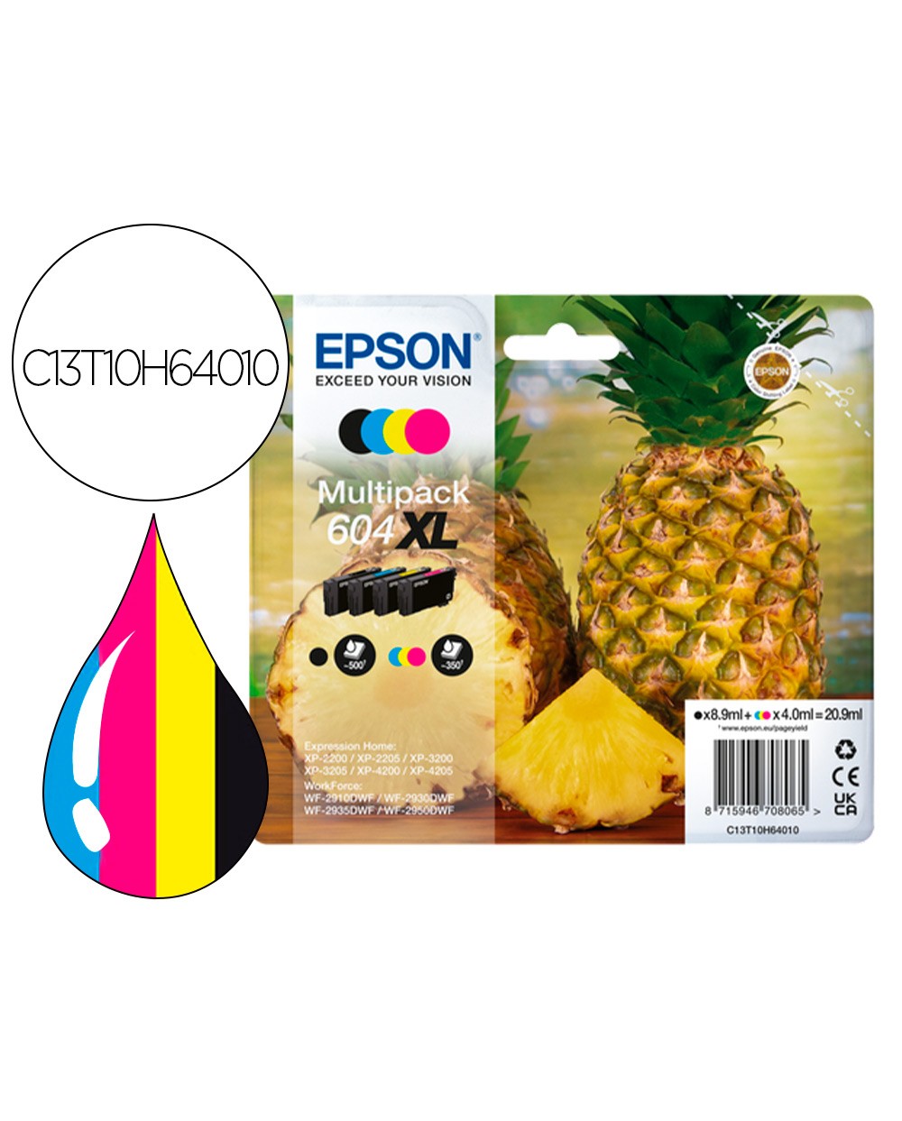 Ink jet epson 604xl expression home xp 2200 2205 3200 3205 4200 4205 wf 2910 series pack de