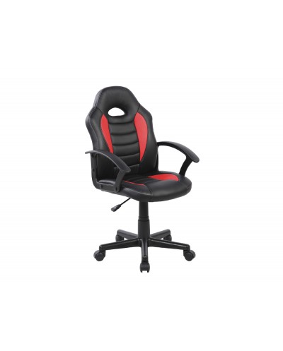 Silla rocada gaming con brazos fijos base nylon con ruedas similpiel negro rojo 435x430x880 995 mm