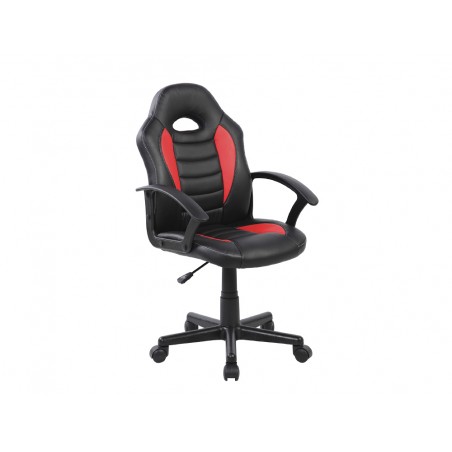 Silla rocada gaming con brazos fijos base nylon con ruedas similpiel negro rojo 435x430x880 995 mm