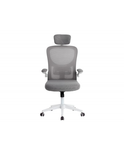 Silla q connect ergonomica pal ermo malla base nylon alt max 1300 anc 610 prof 600 ruedas premium color blanco gris